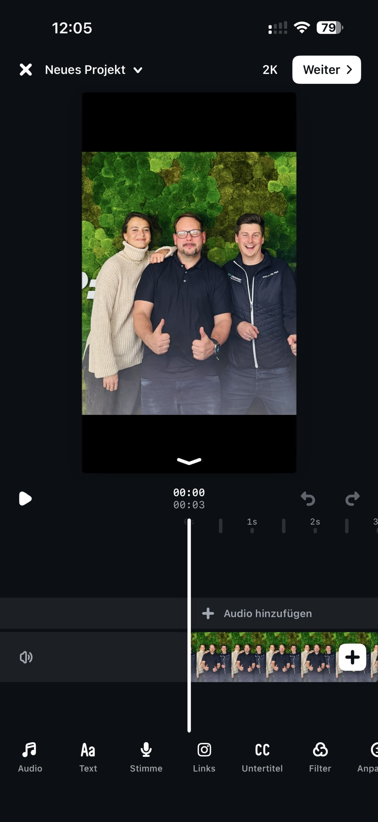 Edits App Gesamtansicht im Editor